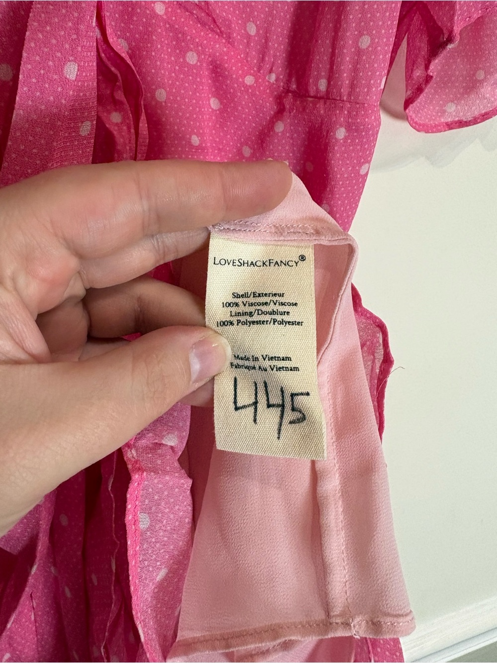 LoveShackFancy NWT Azreal Mini Dress Ruffled Polka-Dot Belted Hot Pink Cherry 4 - Picture 12 of 12